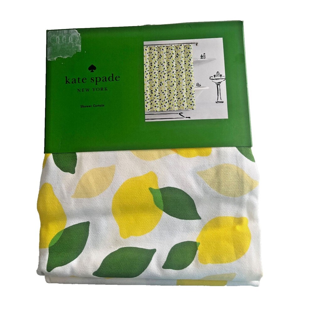 kate spade new york Shower Curtain Lemon Tree Yellow Green White Lemons 72X72